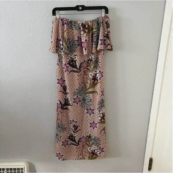 Zara Off-the-Shoulder Floral Print Midi Dress - Picture 2 of 8